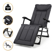 Розкладне крісло ліжко з вбудованим матрацом LEOBRO Black (LB-FCB-G3-BLK)