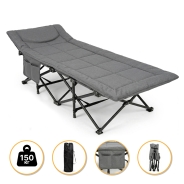 Туристична похідна розкладачка з вбудованим матрацом LEOBRO Grey (LB-CC-K1-GRY)