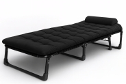 Розкладне ліжко (розкладачка) з матрацом і подушкою LEOBRO Black (LB-FB-A1-BLK)