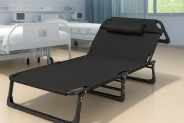 Розкладне ліжко (розкладачка) з Mesh-матрацом і подушкою LEOBRO Black (LB-FB-A2-BLK)