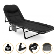 Розкладне ліжко (розкладачка) з вбудованим матрацом LEOBRO Black (LB-FB-M1-BLK)