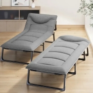 Розкладне ліжко (розкладачка) з вбудованим матрацом LEOBRO Grey (LB-FB-S1-GRY)