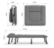 Розкладне ліжко (розкладачка) з вбудованим матрацом LEOBRO Grey (LB-FB-S1-GRY)