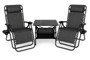 Комплект для відпочинку LEOBRO S, два шезлонги та стіл (LB-ZGC-F1-DGR-FT-A1)