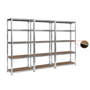 Набір із трьох стелажів LEOBRO Premium 150 х 210 х 30 см, 150кг/полиця, 5 полиць (LB-R110Х3)