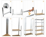 Набір із трьох стелажів LEOBRO Premium 150 х 210 х 30 см, 150кг/полиця, 5 полиць (LB-R110Х3)