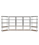 Набір із п'яти стелажів LEOBRO Premium 150 х 350 х 30 см, 150кг/полиця, 5 полиць (LB-R110Х5)