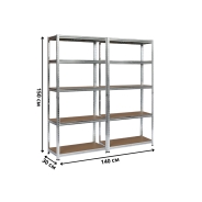 Набір із двох стелажів LEOBRO Premium 150 х 140 х 30 см, 175кг/полиця, 5 полиць (LB-R112Х2)