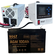 Комплект Volt Polska SINUS PRO 1100 E PLUS 12/230V 800/1200 + Акумулятор AGM 12V 100 Ah
