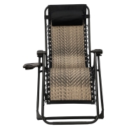 Розкладне крісло шезлонг LEOBRO Zero Gravity Premium Grey Rattan (LB-ZGC-G2-RG)