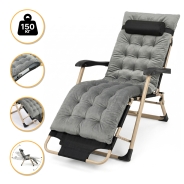 Розкладне крісло ліжко з оксамитовим матрацом LEOBRO Grey (LB-FCB-G5-GRY)