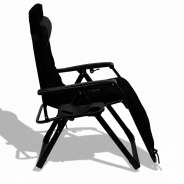 Розкладне крісло шезлонг LEOBRO Zero Gravity Premium Plus Black Velvet (LB-ZGC-K3-BLK)
