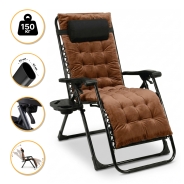 Крісло шезлонг LEOBRO Zero Gravity Premium Plus Brown Velvet (LB-ZGC-K3-BRN)