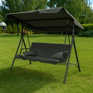 УЦІНКА! Гойдалка з подушками на 3 особи LEOBRO Grey (LB-SW3-D3-GRY)