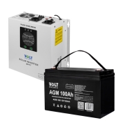 Комплект аварийного питания Гибридный ИБП/инвертор Volt Polska SINUS PRO 1000 S + Аккумулятор Volt Polska 100 Ah 12V
