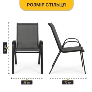 Комплект садовой мебели LEOBRO Comfort 2 кресла + прямоугольный столик (LB-1053)