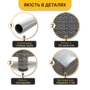 Комплект садовой мебели LEOBRO Lounge Set 3-в-1 (LB-1057)