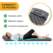 Надувний похідний килимок матрац LEOBRO Air Mat 190 x 60 см Grey (LB-1094)