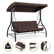 Садова гойдалка з товстим матрацом LEOBRO Luxury Pro Brown (LB-1045)