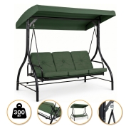 Садова гойдалка з товстим матрацом LEOBRO Luxury Pro Green (LB-1047)