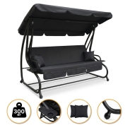 Велика гойдалка з подушками LEOBRO Luxury Plus Black (LB-1049)