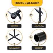 Комплект Складна садова парасоля з боковим подовжувачем LEOBRO Бежева + Підставка