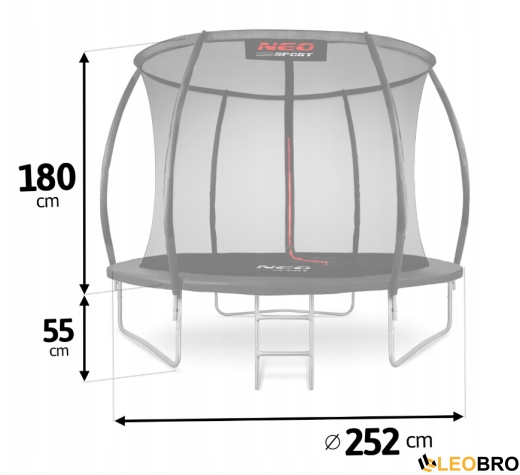 Батут Neo-Sport Premium 252 см із внутрішньою сіткою (NS-08C231) - 2