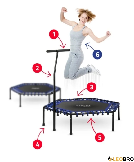 Фітнес батут Neo-Sport 127 см Blue-black (1102) - 5