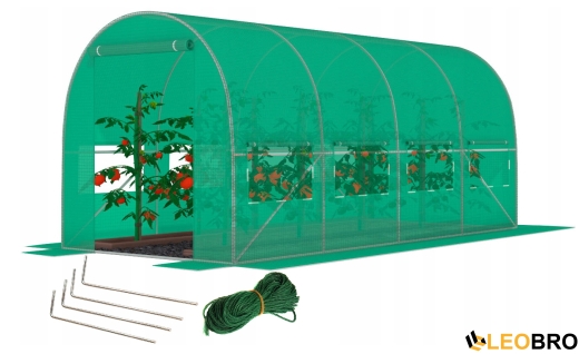 Садова теплиця з вікнами FunFit Garden 9m2 = 450*200*200 (Зелена) (1558) - 1