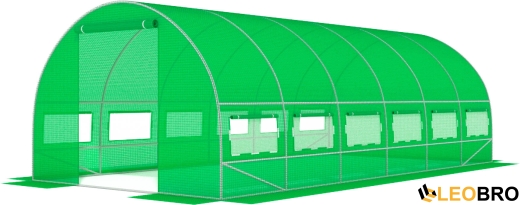 Садова теплиця з вікнами FunFit Garden 18m2 = 600*300*200 (Зелена) (1483) - 4