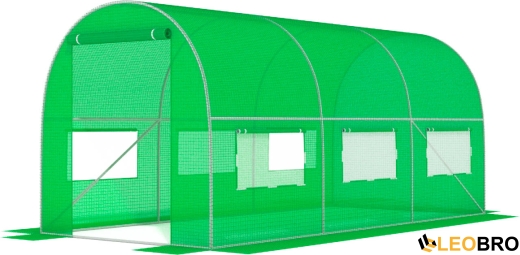 Садова теплиця з вікнами FunFit Garden 7m2 = 350*200*200 (Зелена) (1481) - 4
