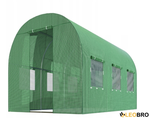 Садова теплиця з вікнами Plonos 7m2 Зелена = 200х350х200 см (4914-A) - 2