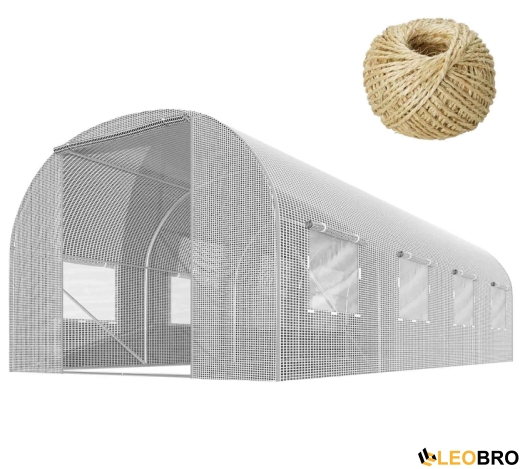 Садова теплиця з вікнами Plonos 13,5m2 Біла = 450х300х200 см (4975) - 1