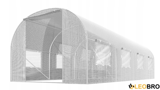 Садова теплиця з вікнами Plonos 10m2 = 400х250х200 см (Біла) (4974) - 1