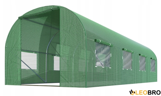 Садова теплиця з вікнами Plonos 10m2 Зелена = 250х400х200 см (4916) - 2