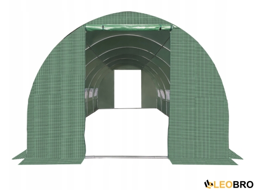 Садова теплиця з вікнами з наскрізним проходом Plonos 10m2 Зелена = 250х400х200 см (4973) - 3