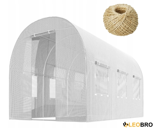 Садова теплиця з вікнами Plonos 7m2 Біла = 350х200х200 см (4971-A) - 1