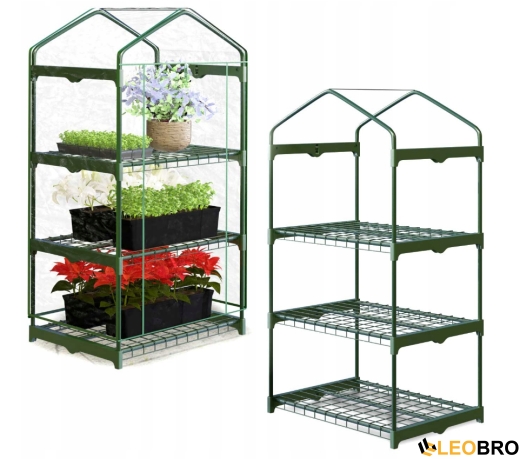 Стелаж-теплиця Plonos Зелена 125 х 69 х 49 см (4921) - 6