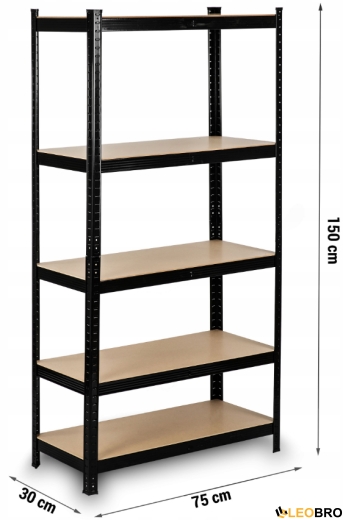 Стелаж Humberg Black 150 х 75 х 30 см (HR-811) - 4