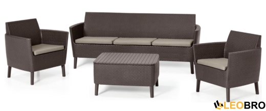 Комплект садових меблів Keter SALEMO 3 Brown (2342) - 1