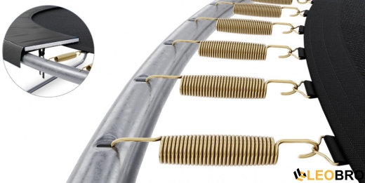 Батут із внутрішньою захисною сіткою 252 см LEOBRO Premium Pro 8FT BLACK - 7