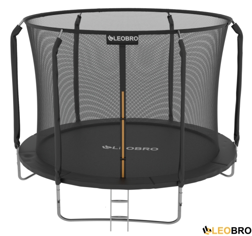 Батут із внутрішньою захисною сіткою 252 см LEOBRO Premium 8FT BLACK - 4