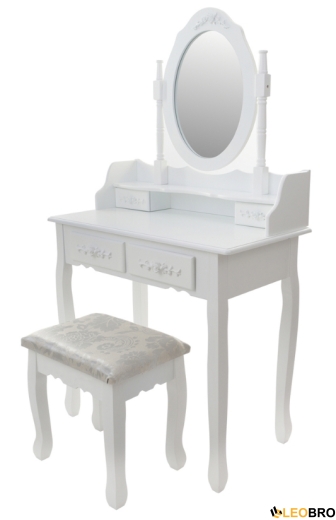 Косметичний туалетний столик з табуретом FUNFIT White (2781) - 1