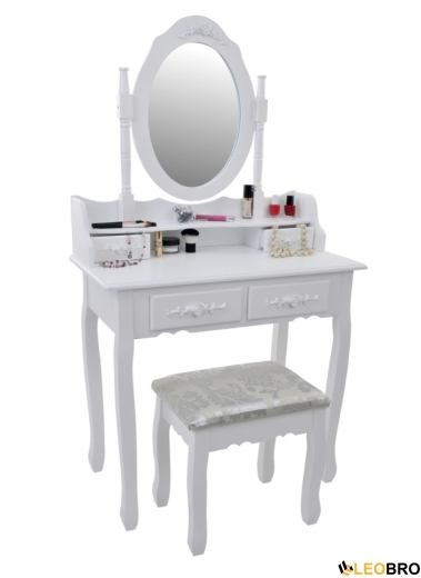 Косметичний туалетний столик з табуретом FUNFIT White (2781) - 2