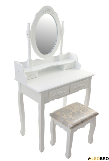 Косметичний туалетний столик з табуретом FUNFIT White (2781) - 4