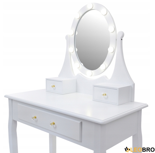 Косметичний туалетний столик з табуретом FUNFIT White LED (2784) - 3