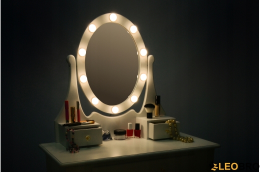 Косметичний туалетний столик з табуретом FUNFIT White LED (2784) - 7