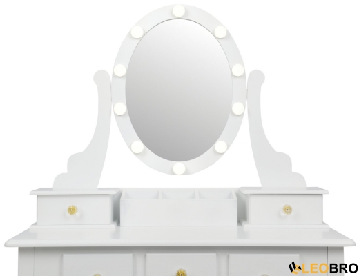 Косметический туалетный столик с табуретом FUNFIT White LED (2785) - 3