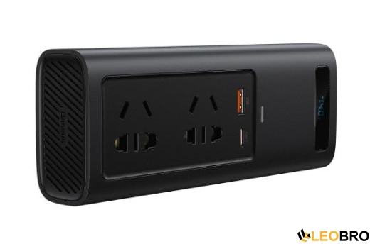 Автомобільний інвертор Baseus 150W (220V CN/EU) Чорний (CRNBQ-A01) - 2