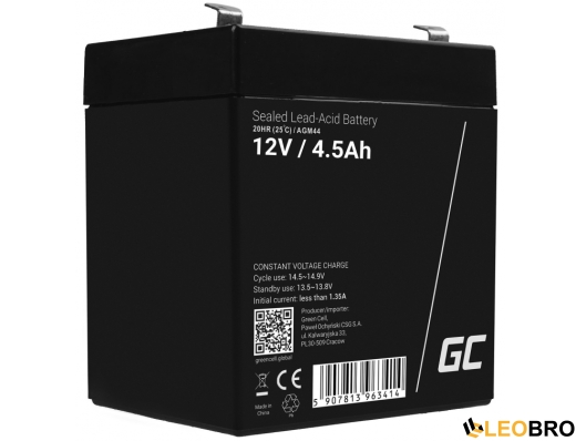 AGM Акумулятор Green Cell VRLA 4.5Ah 12V (AGM44) - 1